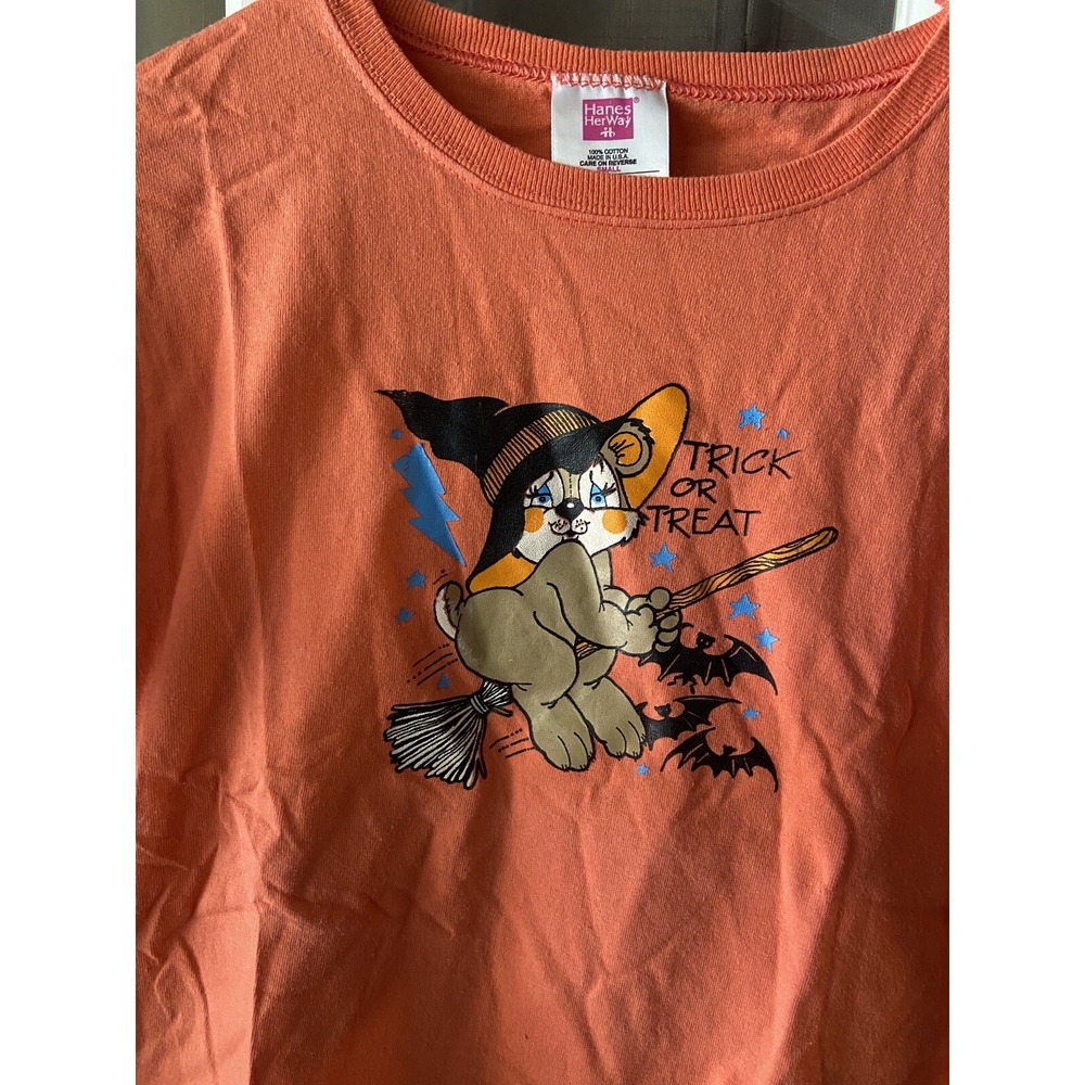 Vintage Single Stitch T Shirt Hanes Her Way Halloween Witch Grandma Sz Small